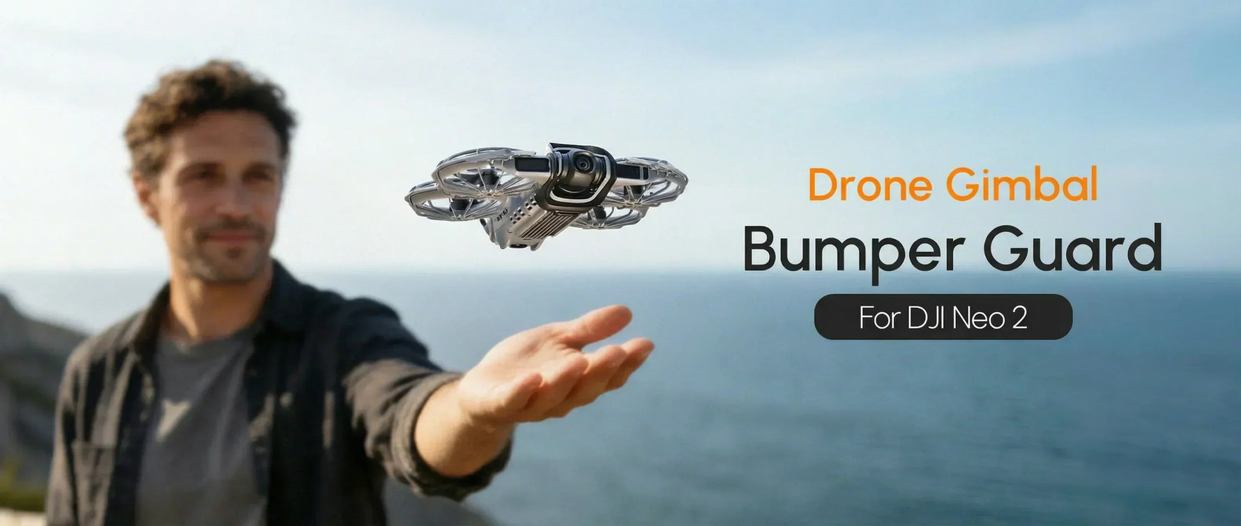 Front view of the DJI Neo 2 camera protector, functioning as an anti-scratch lens cover while allowing for original gimbal cover installation.