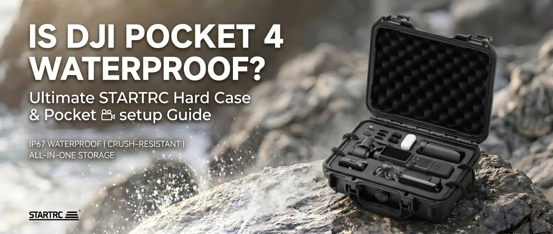 DJI Osmo Pocket 4 waterproof hard case for beach and travel protection