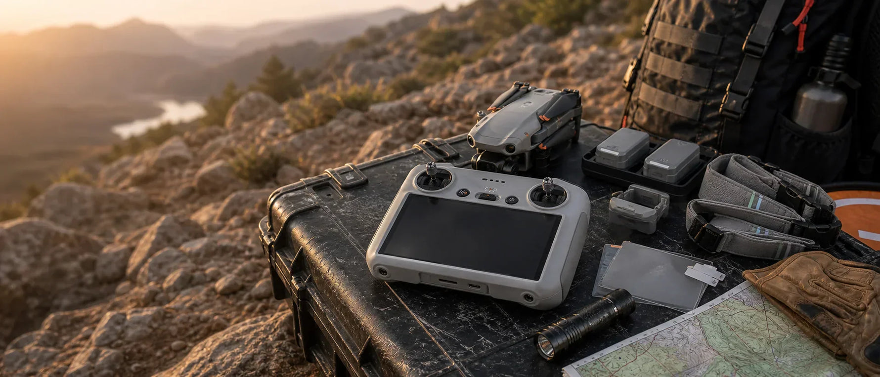 STARTRC silicone protective cover installed on a DJI RC 2 controller for everyday protection