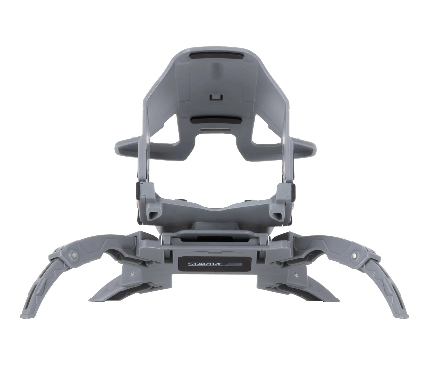 Front view of the STARTRC 2-in-1 landing gear for DJI Mini 5 Pro, featuring a wide-support spider design for enhanced stability.