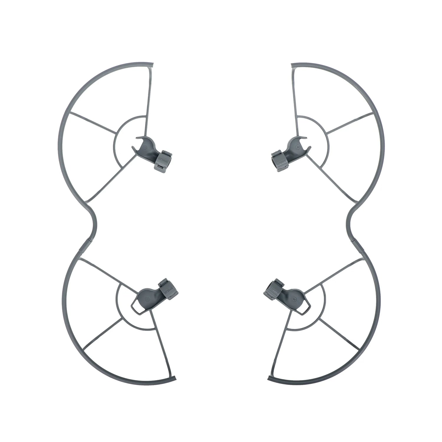 Split design of STARTRC DJI Mini 5 Pro propeller guards, showing four detachable parts for easy storage and carrying.