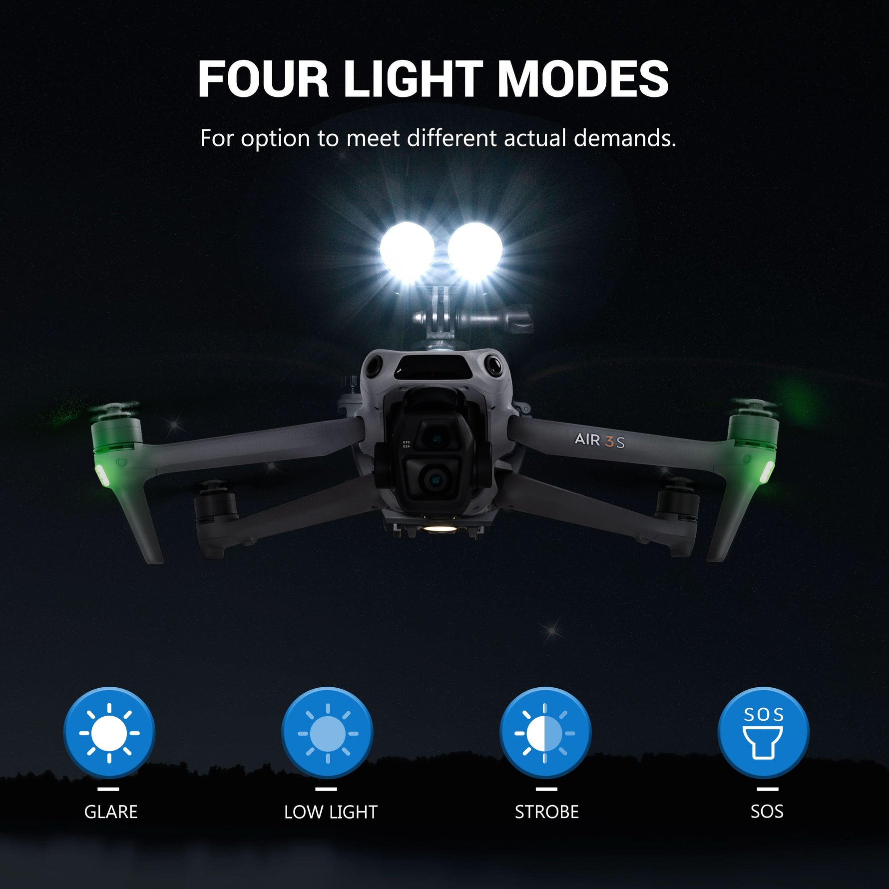 STARTRC Air 3S/3 Night Lights with 1/4 Stud Screw Extension Bracket for DJI Air 3/3S Accessories - startrc store