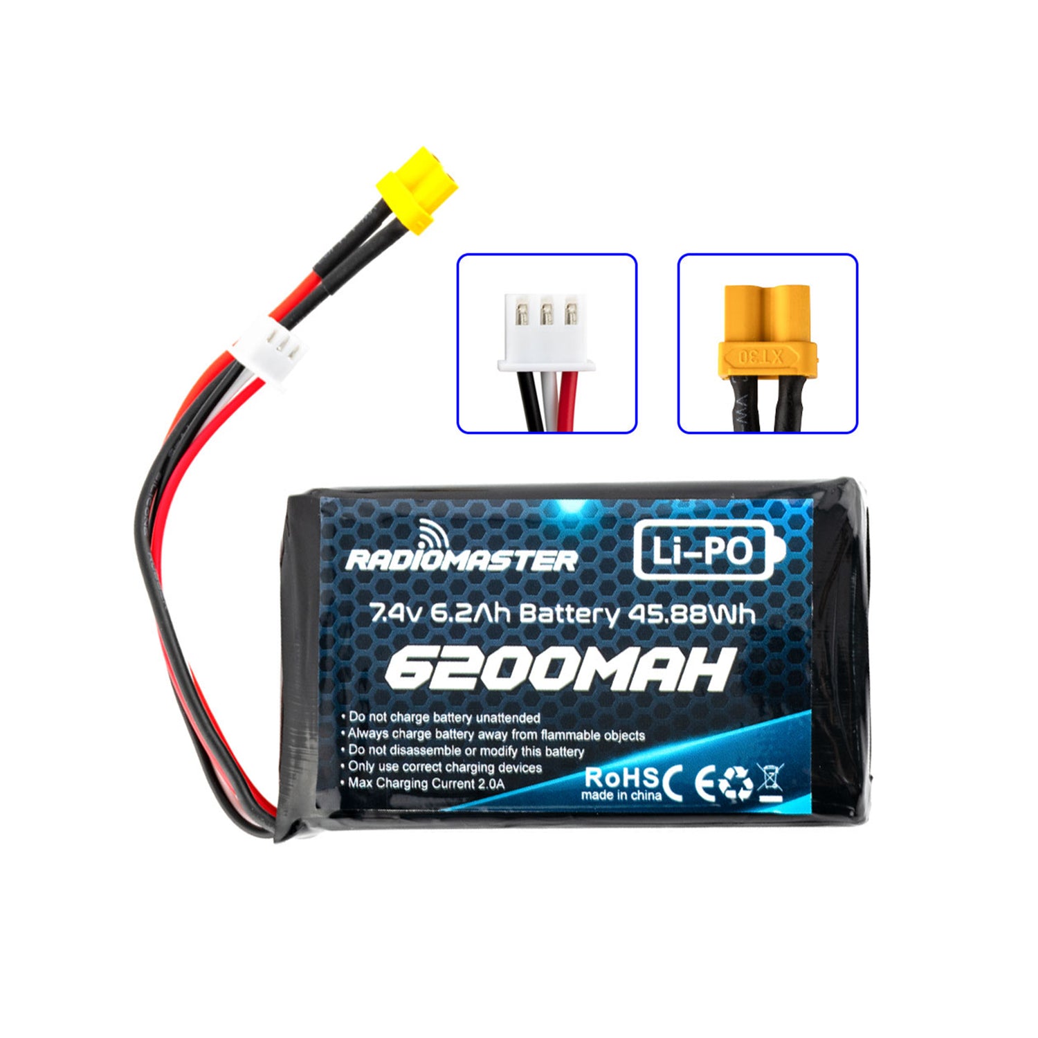 Radiomaster 2S 7.4V 6200mAh Large Capacity Rechargeable LiPo Battery