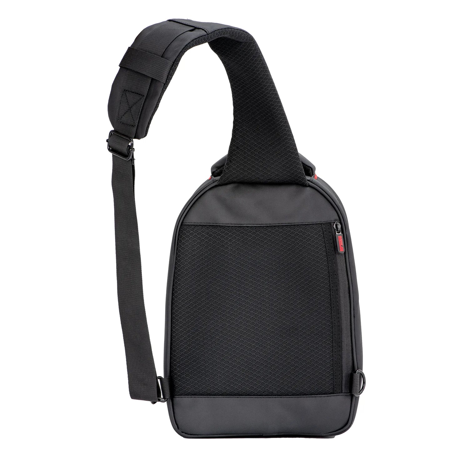 Front view of the durable PC hard front shell sling bag designed for DJI Mini series drones, featuring a sleek, protective design.
