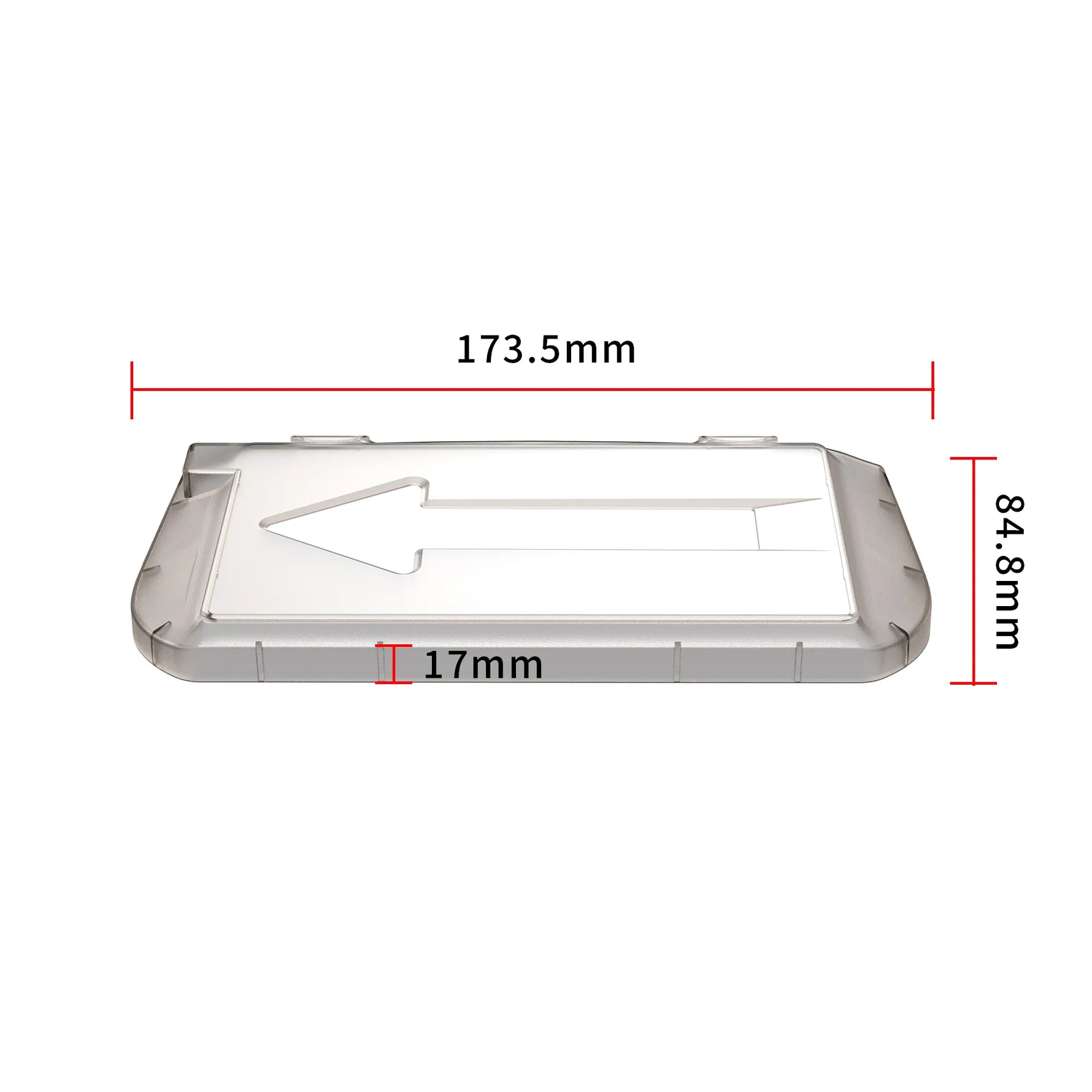 Detailed measurements of the dedicated auto-alignment kit, an essential drone accessory tool for a perfect, dust-free screen protector application.