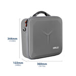 Size specifications and detailed dimensions of the compact carrying case designed to hold the DJI Mavic 4 Pro drone and its essential accessories.