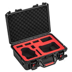 Empty drone carrying case revealing the precision-molded 1:1 red EVA foam lining, designed to eliminate vibration during transport.