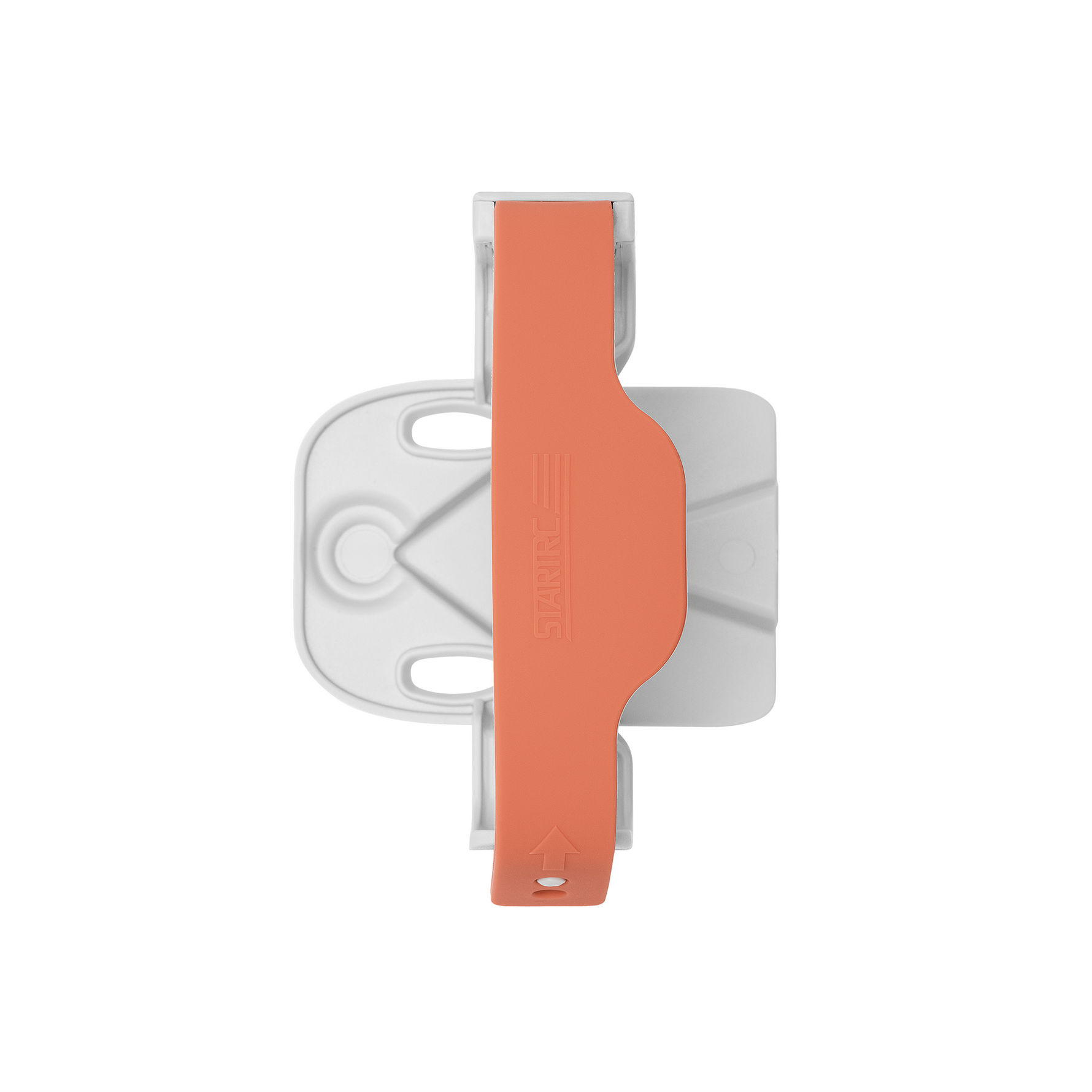 Top view of the DJI Lito 1 propeller holder. The dual-hole rubber spring strap secures all propellers without pressure on the blades or motor shafts.