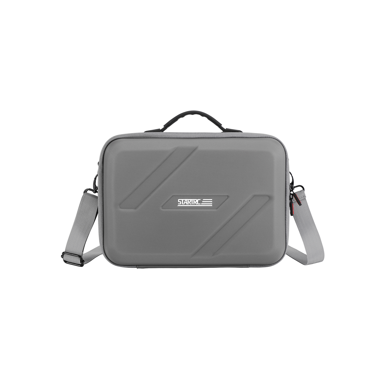 Front view of the STARTRC DJI Lito bag. Wrapped in a premium splash-proof PU exterior with a retractable carry handle for easy transport.
