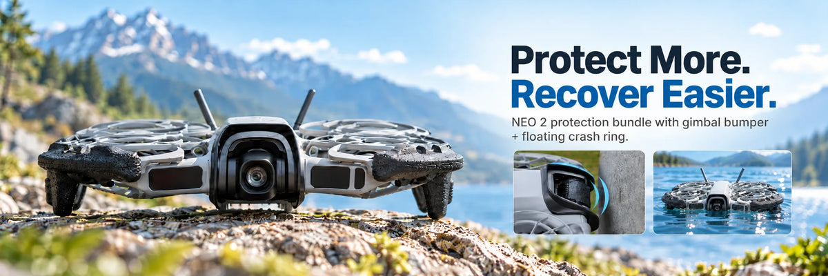 DJI Neo 2 gimbal bumper and buoyant anti-collision ring bundle for impact protection and easier recovery