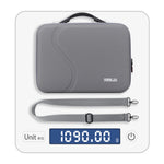 The STARTRC DJI Neo 2 bag on a digital scale showing a weight of 1090 grams, offering robust protection with convenient portability.