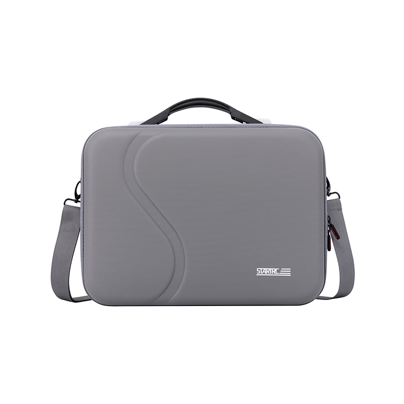 Front view of the premium PU STARTRC DJI Neo 2 travel bag featuring a water-repellent exterior and a shoulder strap.
