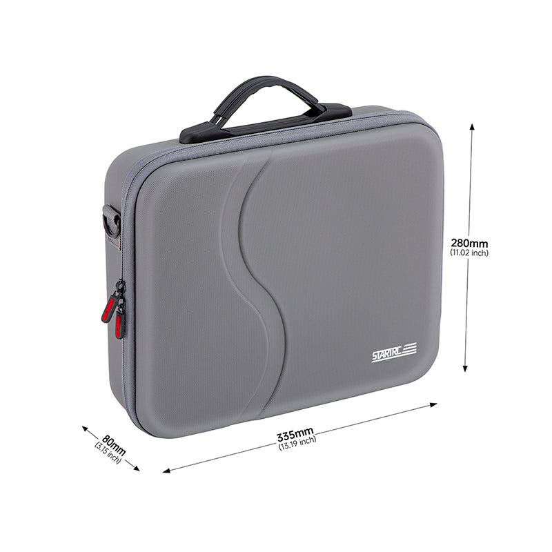 Compact dimensions of the STARTRC DJI Neo 2 carrying bag, designed for easy daily home organization and transport.