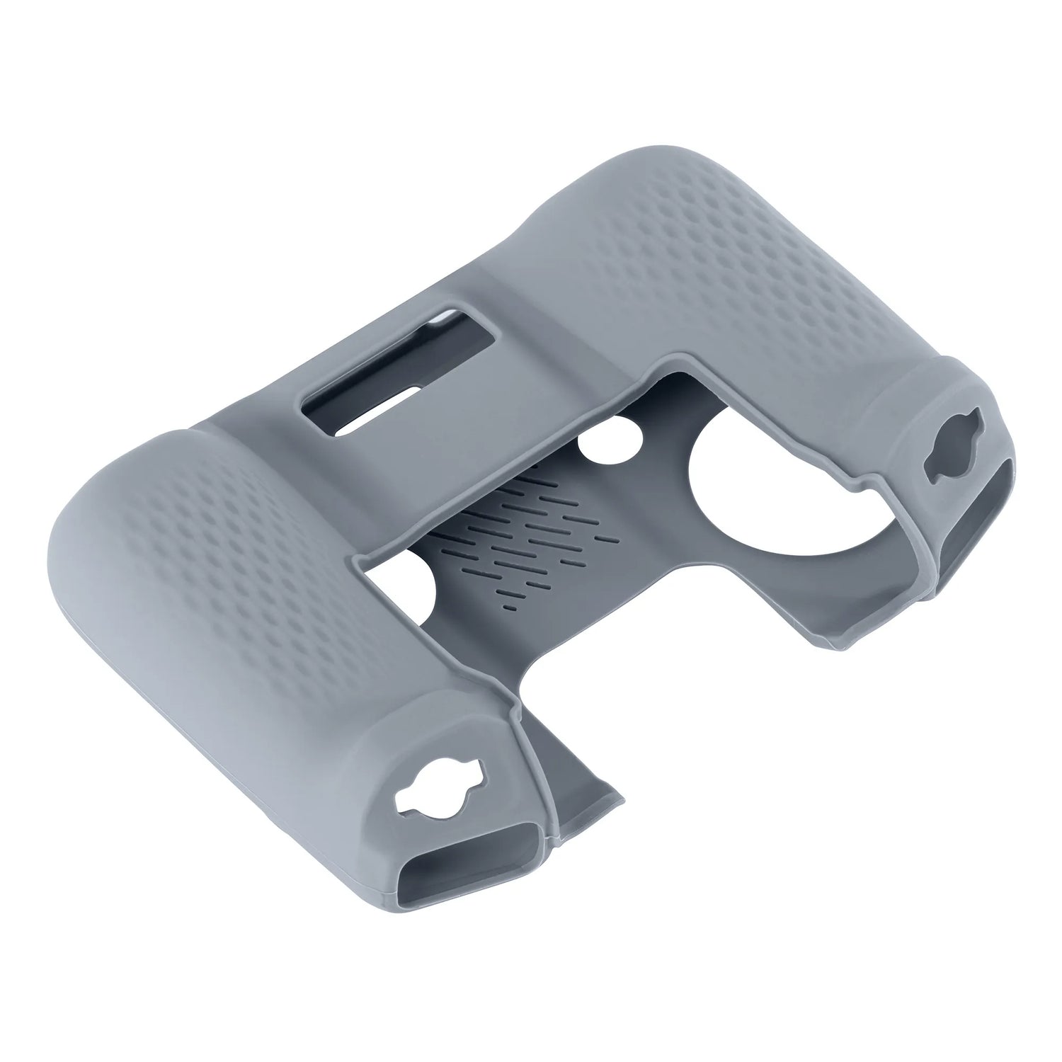 Angled view of the STARTRC silicone case for DJI RC PRO 2, showing the custom molding designed to accommodate the foldable screen mechanism.