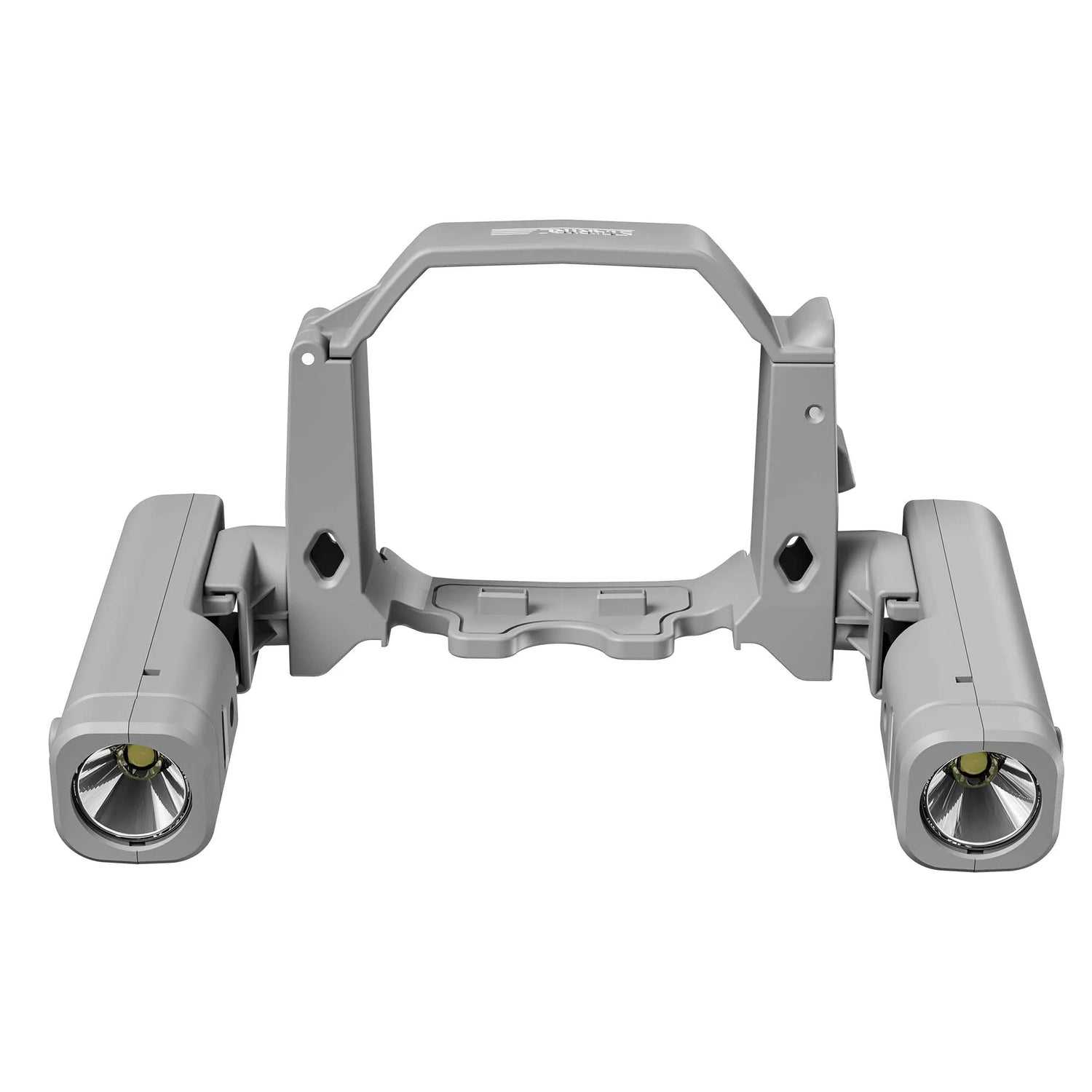 Front view of the lightweight drone night flight lamp bracket, featuring shock-resistant silicone spacers to protect the drone body.