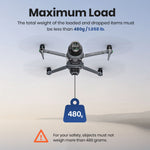 Maximum 400-gram payload capacity specification for the Mavic 4 Pro airdrop device, ensuring safe and stable flight performance.