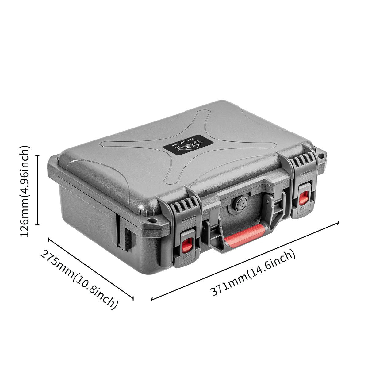 Detailed size and dimension specifications for the multi-model drone hard case, ensuring a compact yet incredibly spacious travel solution.
