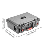 Detailed size and dimension specifications for the multi-model drone hard case, ensuring a compact yet incredibly spacious travel solution.