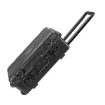 Premium PP exterior drone travel suitcase with its telescopic handle extended, offering effortless portability for professional aerial filmmakers.