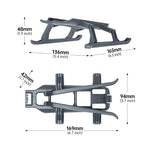 Technical dimensions showing the exact width and length of the 30mm height extender accessory for the Mavic 4 Pro.