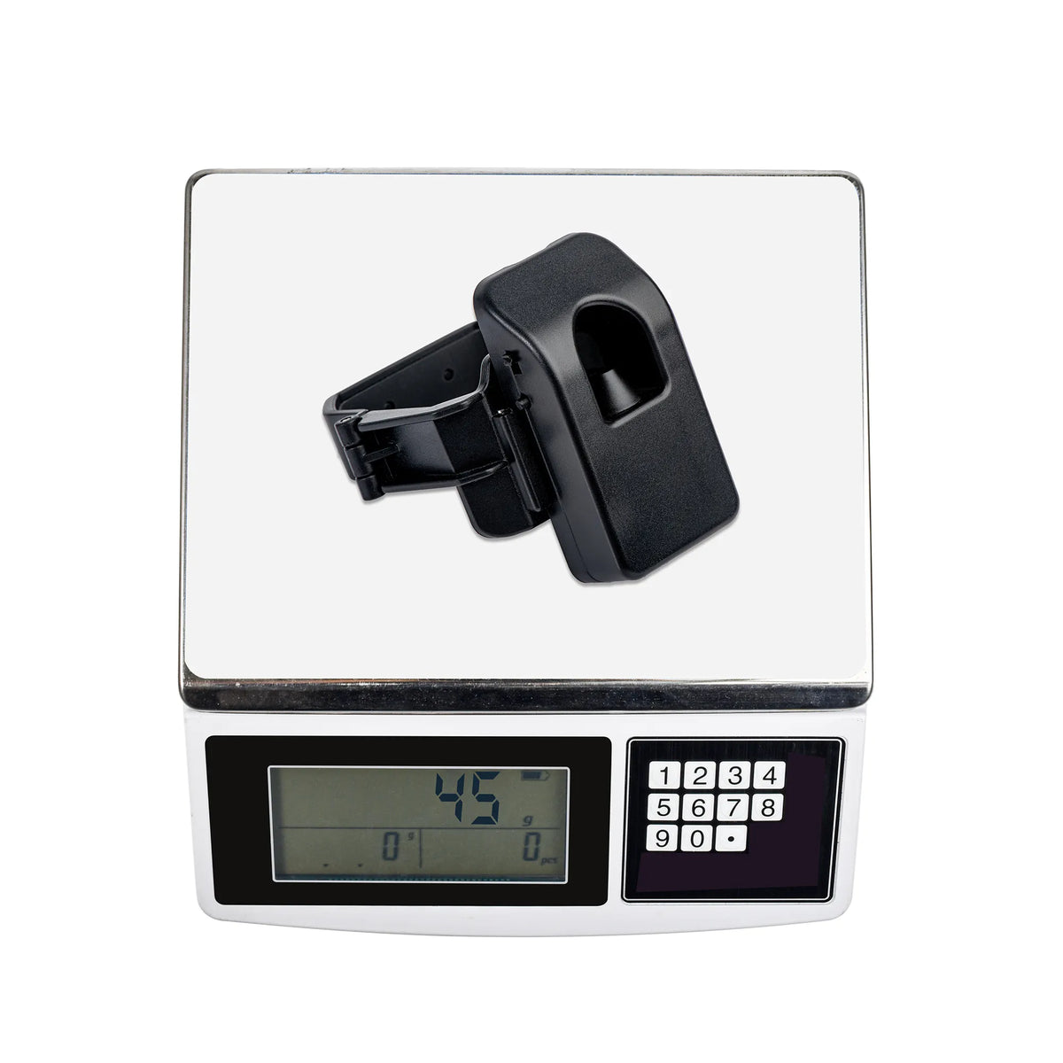 Digital scale displaying the exact weight of the lightweight drone airdrop device, maximizing your flight potential without adding heavy bulk.