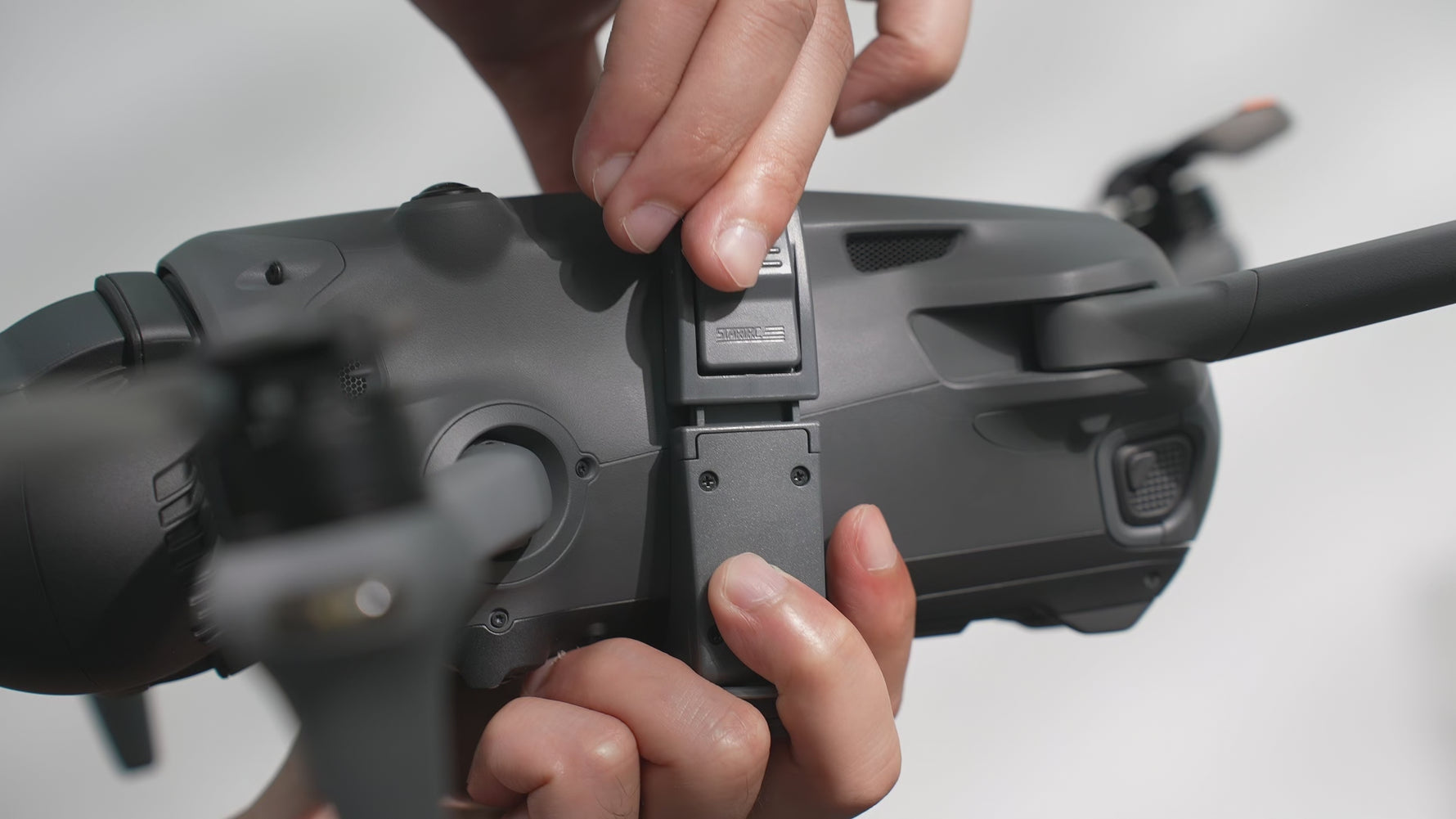 Video thumbnail demonstrating the quick, tool-free installation of the smart payload dropper onto the bottom of the drone.