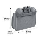 Detailed size and dimension specifications for the 3-in-1 drone remote control protection kit and quick-lock sunshade.
