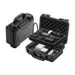 Dual-layer storage design of the STARTRC DJI Pocket 4 hard case. The customizable lower layer securely stores expansion accessories like chargers and extra mounts.
