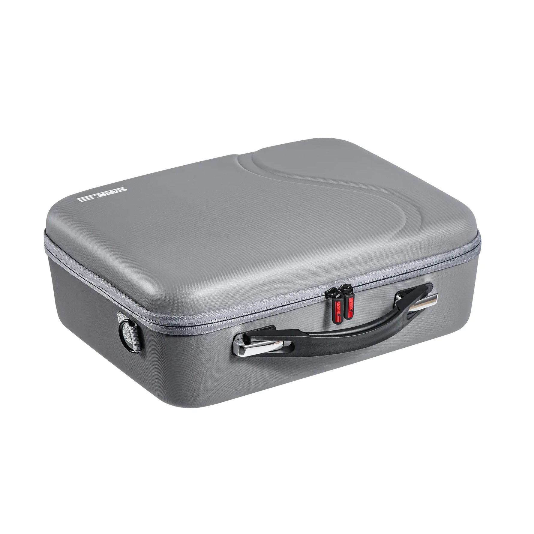 Closed view of the sleek grey STARTRC portable travel bag for the DJI Avata 2 ecosystem, showing its compact and stylish design.
