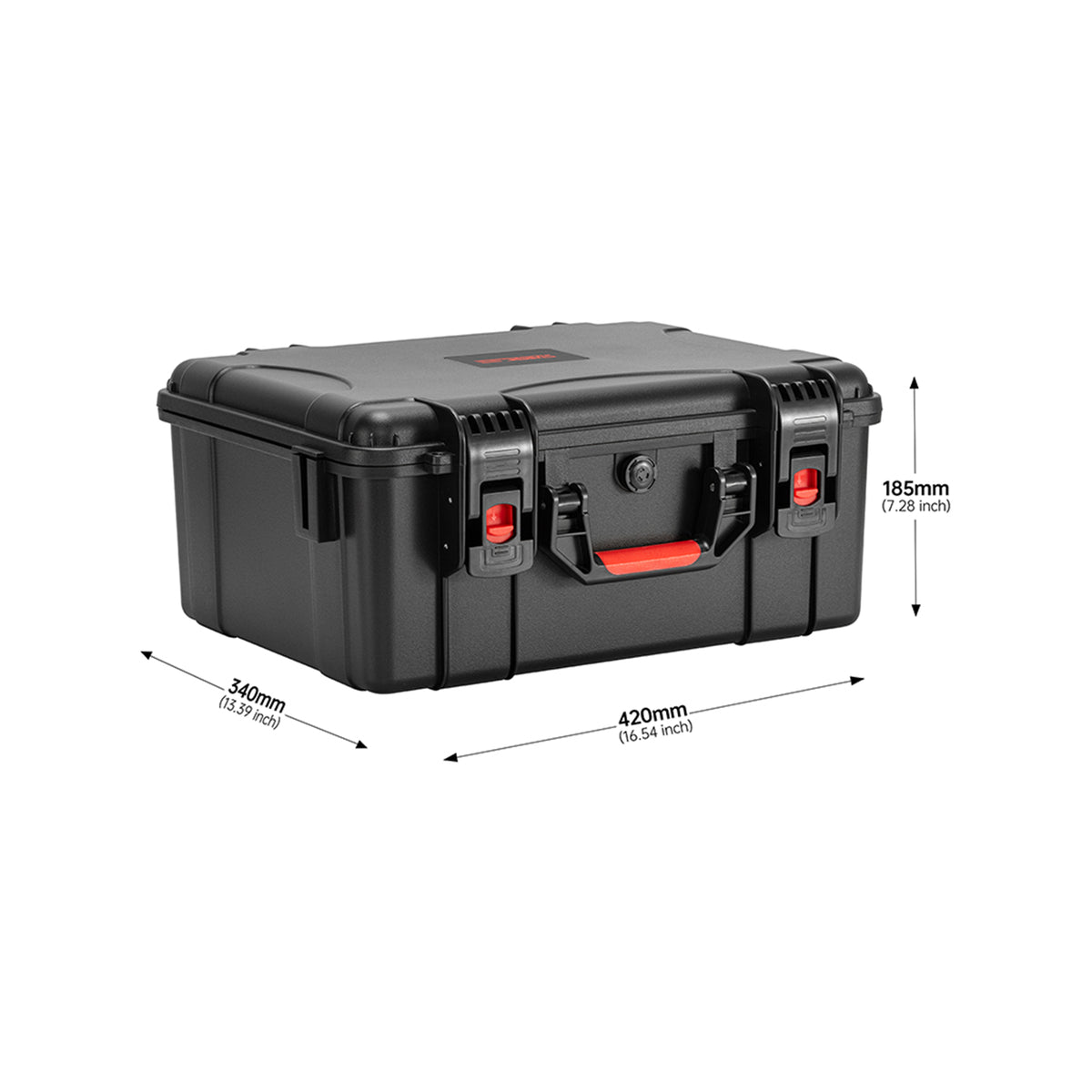 Detailed dimensions of the STARTRC DJI Avata 360 case, measuring 420x340x185mm, perfectly sized for travel and transport.