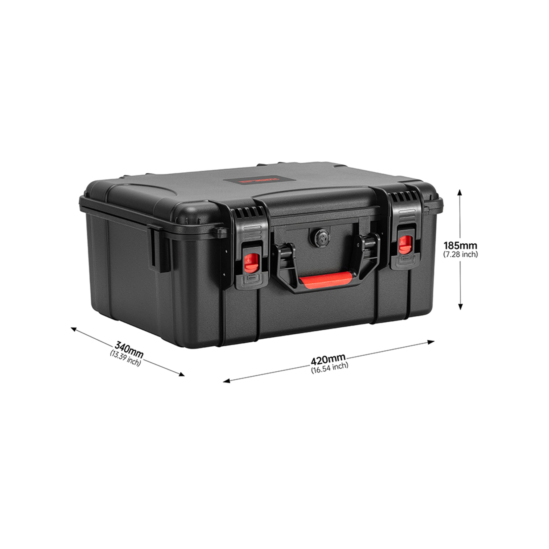 Detailed dimensions of the STARTRC DJI Avata 360 case, measuring 420x340x185mm, perfectly sized for travel and transport.