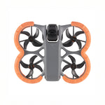 STARTRC DJI Avata 360 EVA anti-collision bumper guards installed on the drone, featuring a high-visibility orange color for safe flights.