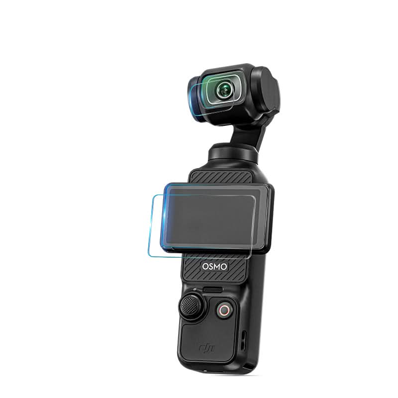 Main view of the STARTRC precision-fit screen and lens protector for the DJI Osmo Pocket 4 and 3 series. Essential DJI Osmo Pocket 4 accessories engineered with 9H tempered glass.