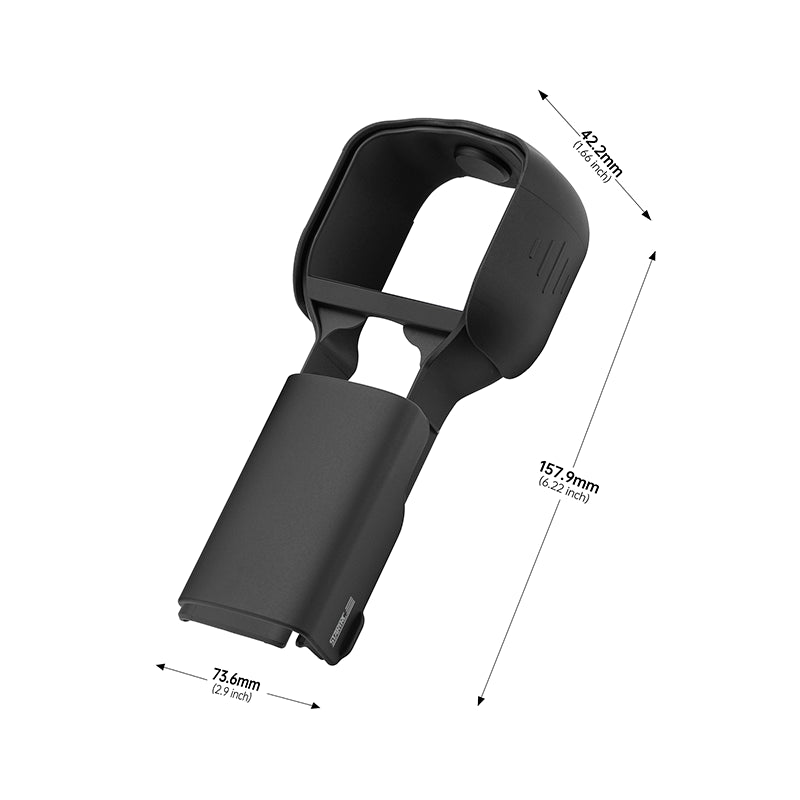 Product size dimensions of the STARTRC protective case, measuring 157.9 by 73.6 by 42.2 mm, perfectly tailored for the DJI Pocket series.