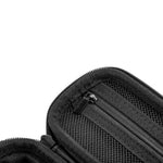 protective-case-zipper-carabiner.jpg	A close-up view of the closed STARTRC DJI Pocket 4 protective case, highlighting the durable dual zipper and the metal carabiner for easy attachment.
