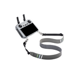 DJI Smart Controller with STARTRC V4 premium grey leather lanyard and neck strap attached via foldable screws. Designed for DJI RC 2 and RC Pro.