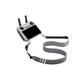 DJI Smart Controller with STARTRC V4 premium grey leather lanyard and neck strap attached via foldable screws. Designed for DJI RC 2 and RC Pro.