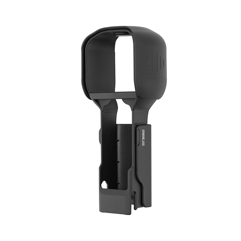 Angled view of the STARTRC protective case, designed to double as a stable desktop workstation for charging and data transfer.