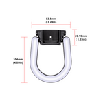 Size guide and dimensions (104 x 83.5 mm) of the STARTRC magnetic ring light, engineered exclusively for the Pocket series.