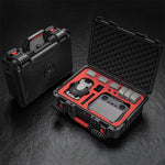 Studio display of the triple-model universal drone protective case, shielding against damage while keeping essential accessories accessible.